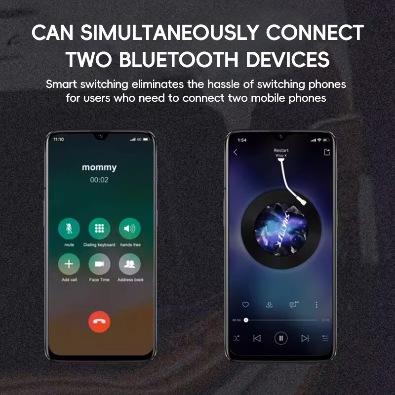 Motorcycle Helmet Bluetooth Intercom 5.3 Wireless Motorcycle Rechargeable Long Battery Life Headset Earphone