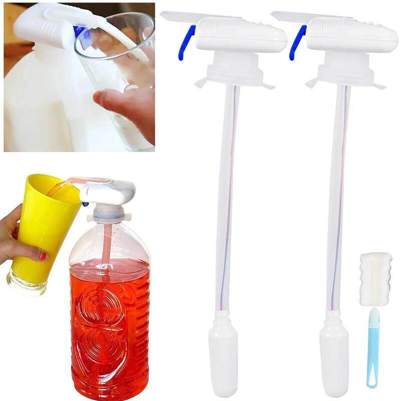 Beverage Dispenser White Electric Spill Proof Portable Automatic Drink Straw Drink Dispenser Tap Automatic Drink Dispenser Pumps for Milk Juice Beer Spill Proof 2pcs Automatic Drink Dispenser Tap