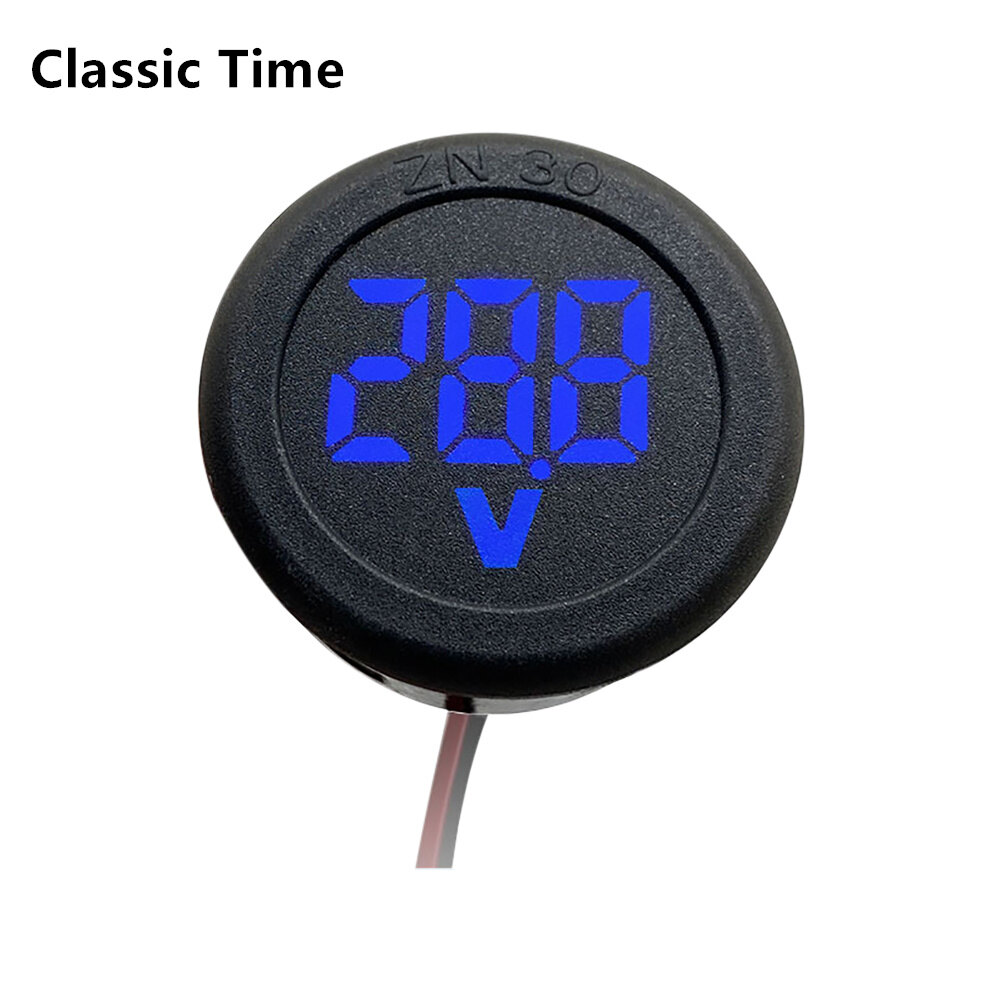 Vôn Kế Hai Dây Tròn Màn Hình Kỹ Thuật Số LED DC 4-100V Đồng Hồ Đo Dòng Điện Điện Áp Xe Hơi Kỹ Thuật Số DC Thiết Bị Kiểm Tra Thiết Bị Kiểm Tra Màn Hình
