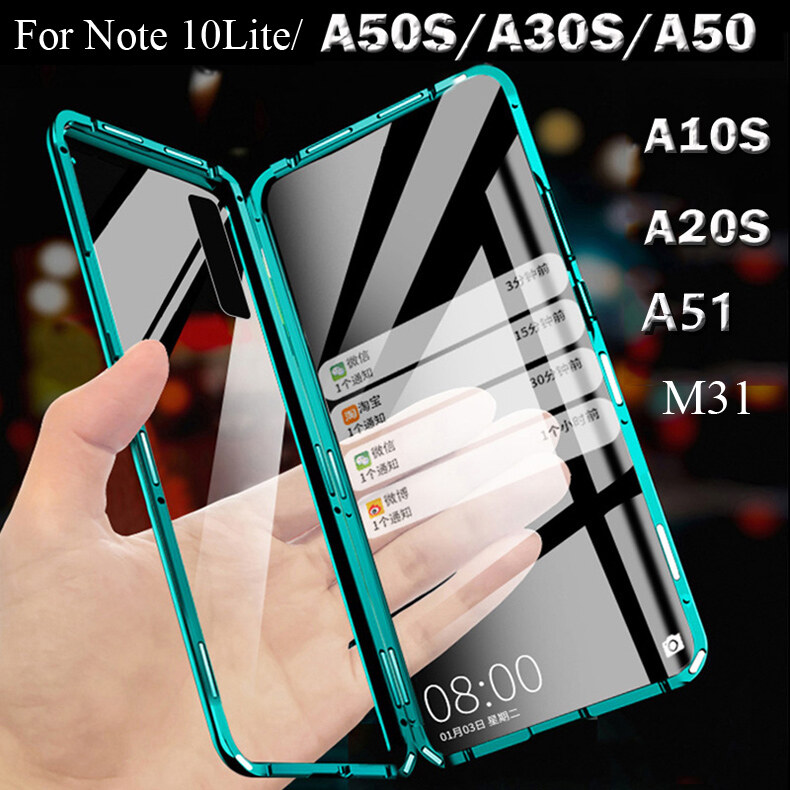 For Samsung Galaxy A25/A35/A55/A24/A14/A34/A54/A13/A23/A33 5G/A53 5G/A73 5G/A22/A03S/A72/A52/S/A32/A12/Note 10 Lite/A51/A03S/A50S/A50/A70 Case Two-sided front and back Tempered Glass Casing Phone shell