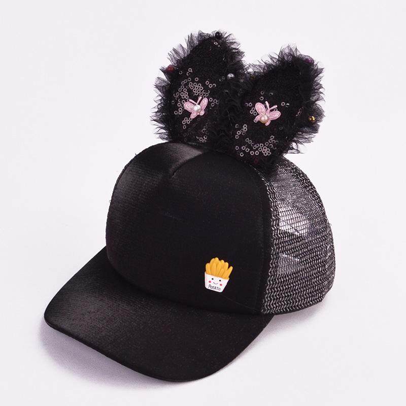 2020 Baby Girls Bow Sequins Mesh Baseball Cap Kids Chirldren Summer Soft Sun Hat