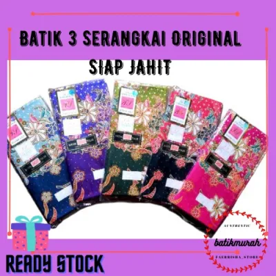 [with 🎁] Kain Sarung Batik 3 Tiga Serangkai Super Asli Original SIAP JAHIT