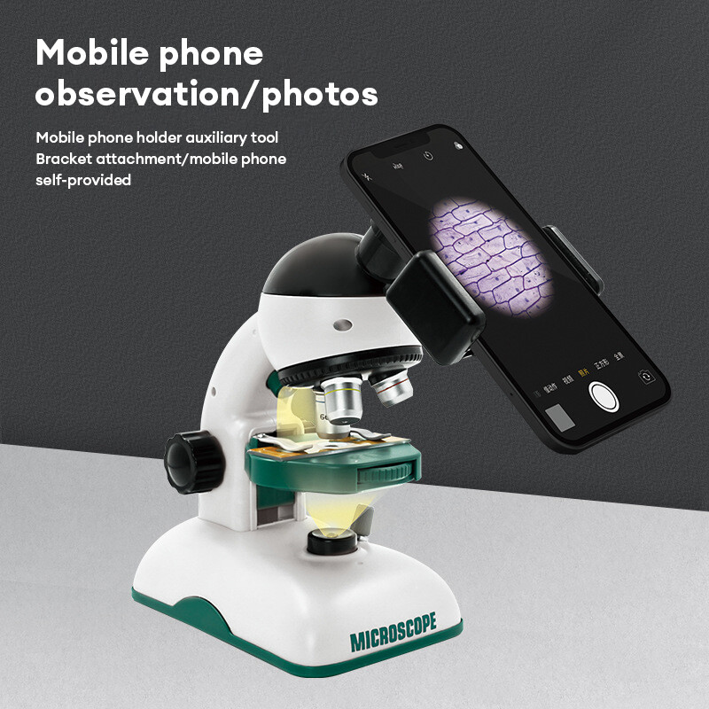CONUSEA Children's Microscope Toy Set HD Optical Microscope Scientific Experimental Teaching AIDS Science Experiment Equipment Set Science Educational Microscope Kids Educational Toys Gift for Children