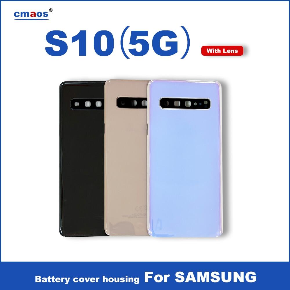 New battery back cover for suitable for samsung galaxy s10 5g g977 g977n battery back cover glass back door with camera