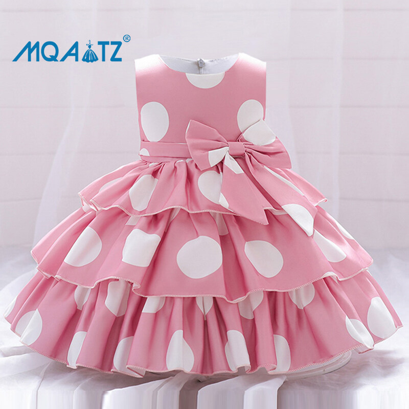 MQATZ Váy Chấm Bi Cho Bé Gái Váy Cưới Công Chúa Trẻ Sơ Sinh Cho Trẻ Em