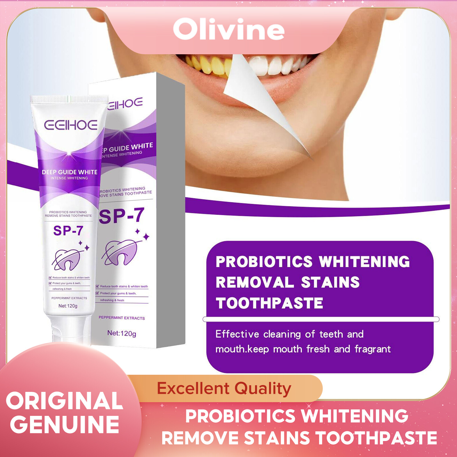 Eelhoe Probiotic Toothpaste for Deep Cleaning of Tooth Stains and Tartar Refreshing of Oral Odor of Breath Toothpaste Probiotic Stain Removal Toothpaste Brighten Teeth Fresh Breath Improve Yellow Teeth Family Pack for Men & Women