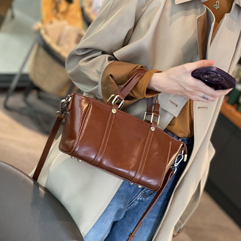 Smart King Handbags for Women Large Capacity Fashion Soft Genuine Cow Leather Shoulder Crossbody Bag Two Straps 3003