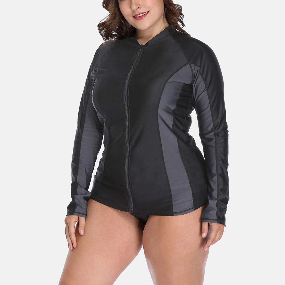 plus size rash guard zipper