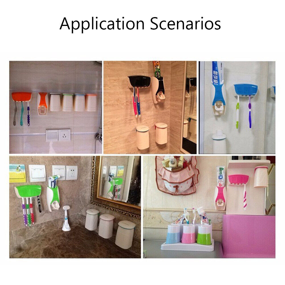 Bathroom Accessories Set Toothpaste Squeezer Automatic Release Toothbrush Holder Wall Mounted Bathroom Tool Rack Set