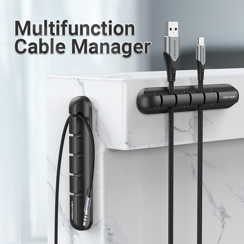 Vention Multifunction Cable Manager Cable Organizer  Silicone USB Network Cable Winder Thread management device For Date Headphone Mouse Audio Ethernet Cable Multifunction Cable Manager Cable Organizer