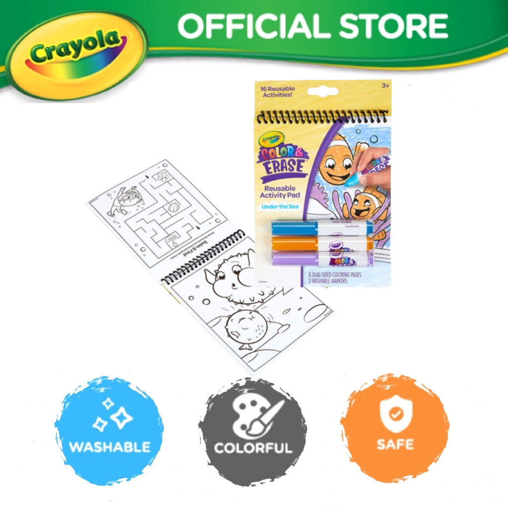 Crayola Color and Erase Reusable Activity Pad, Ocean Under The Sea