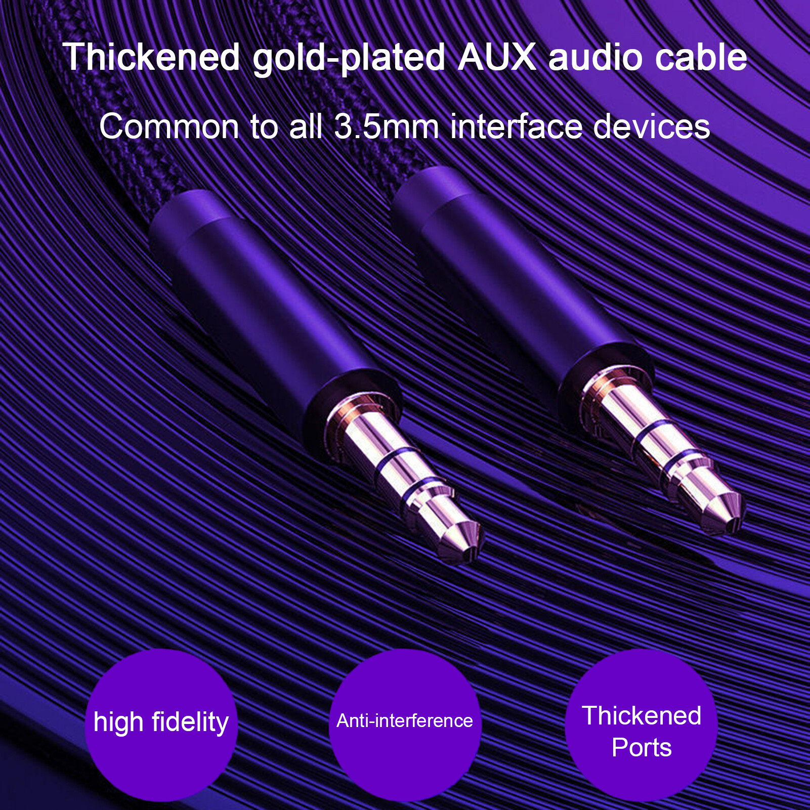 Wiki Headphone Cable Headphone Adapter Premium 3.5mm Headphone Extension Cable Tangle-free Wide Compatibility Perfect