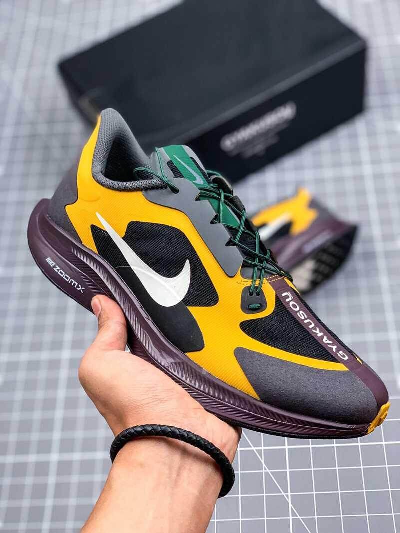 Asli Undercover_Gyakusou X Nike_Zoom_Pegasus 35 Turbo Pria Berlari Sepatu Sneakers Ringan Bernapas Kasual Olahraga Sepatu Kuning/Hitam/ putih BQ0579-700