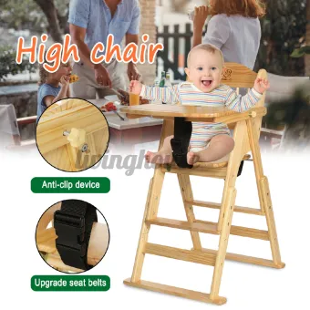 folding wooden high chair
