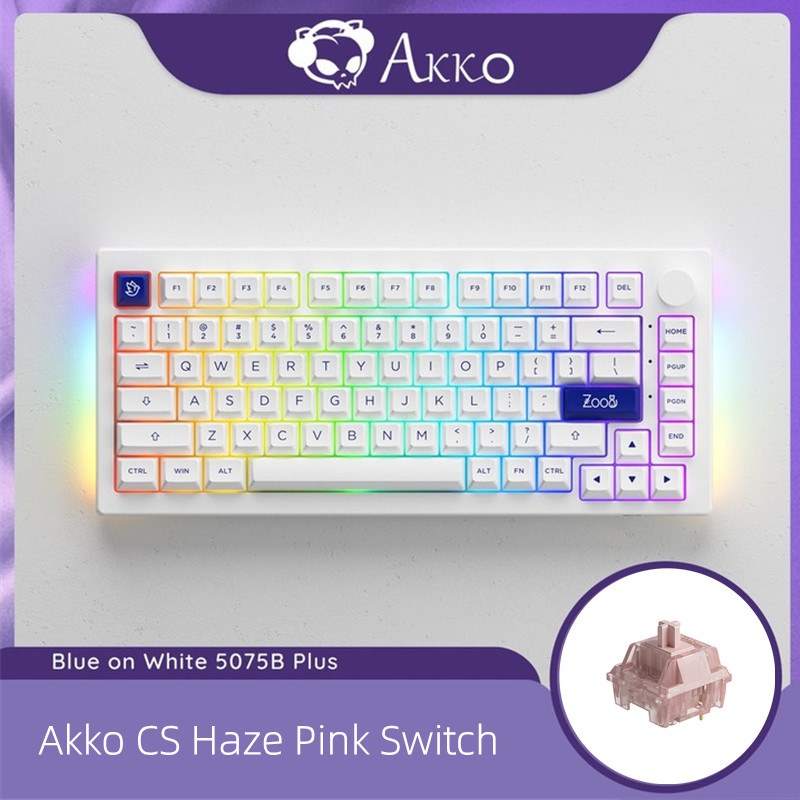 Akko 5075B Plus Blue on White RGB LED Hotswap Wireless