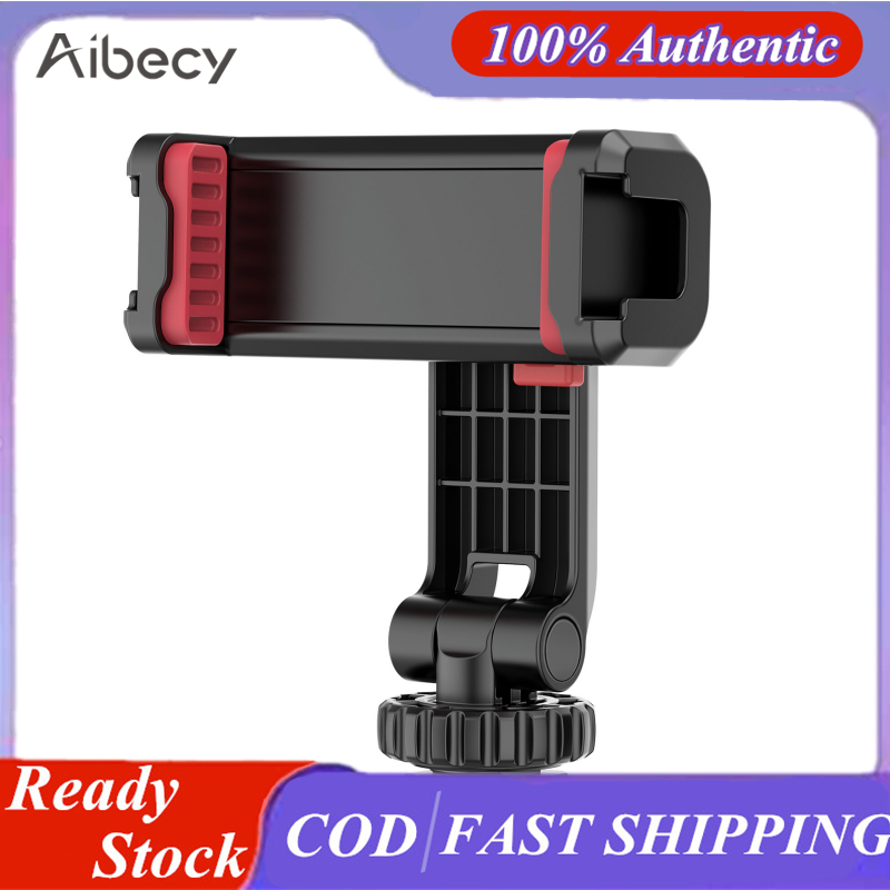 ST-06S Multi-functional Phone Holder Clamp Phone Tripod Mount 360° Rotatable with Dual Cold Shoe Mounts for Smartphone Vlog Selfie Live Streaming Video Recording