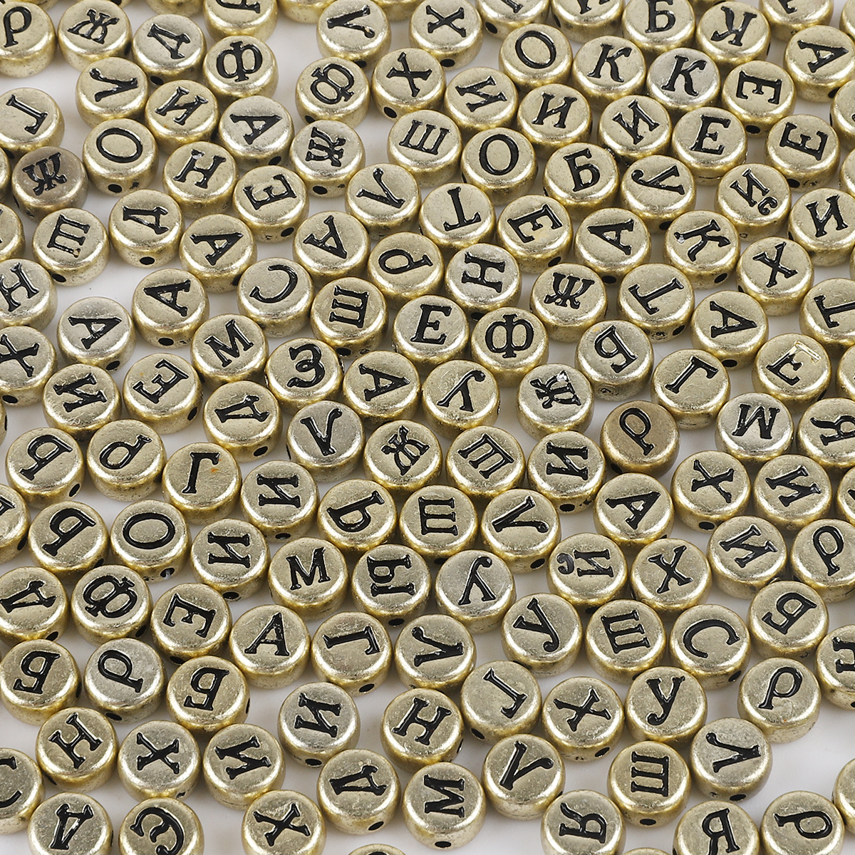 100PCS Mixed Russian Letter Acrylic Beads Square Flat Alphabet Cube Beads Charms Bracelet Necklace For DIY Jewelry Making Accessories