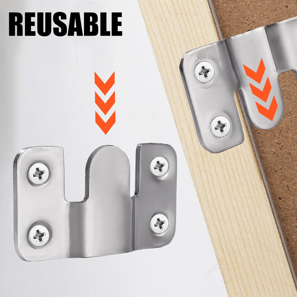 Stainless Steel Interlocking Hangers Recessed Stands Picture Frame Mounting Hooks