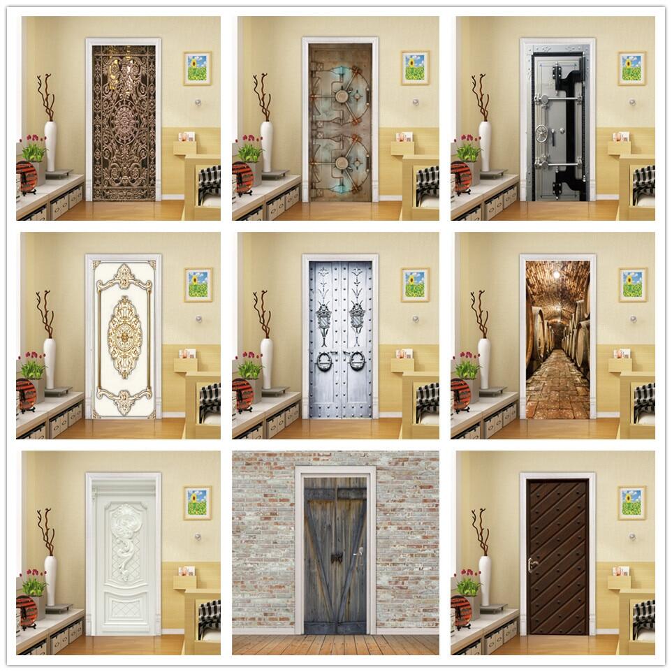 Iron Gate Pattern Wallpaper 3d Pvc Door Sticker Self Adhesive Autocollant De Porte Home Design Decoration Poster Wood Door Mural Lazada Ph