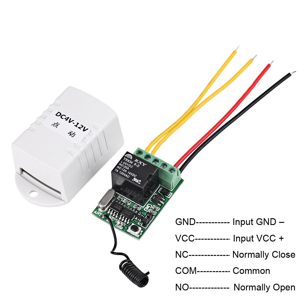 DC 4V 5V 6V 7.4V 9V 12V Wireless Relay Remote Control One Key Switch Receiver + Transmitter