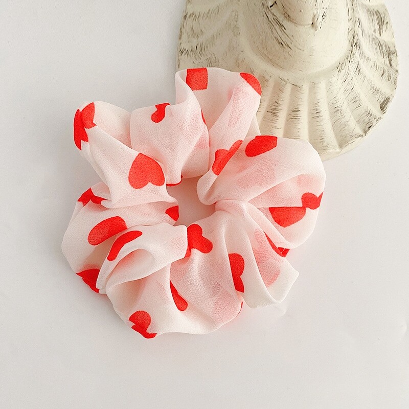 Chiffon Hair Band With Cute Heart Printed