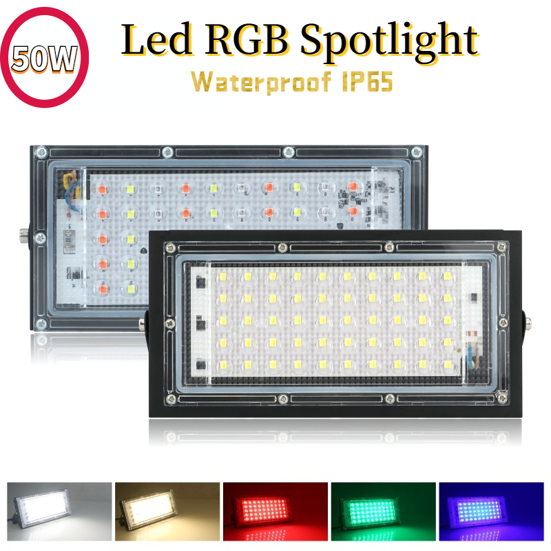 Đèn Pha Led 50W 220V Đèn Pha Ngoài Trời IP65 Đèn LED Chống Nước Đèn Đường Lạnh/Màu Trắng Ấm Màu...
