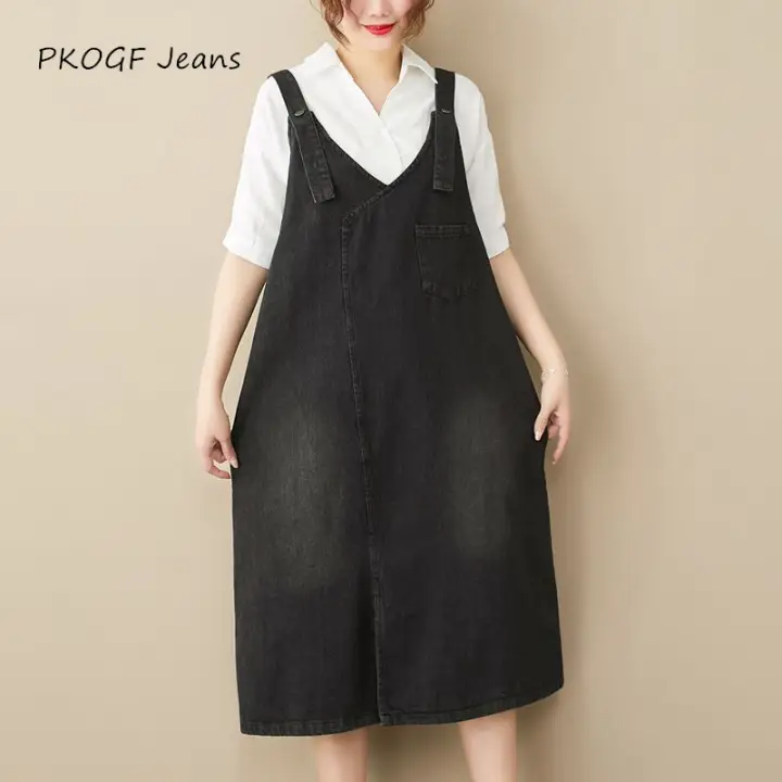 black suspender jeans