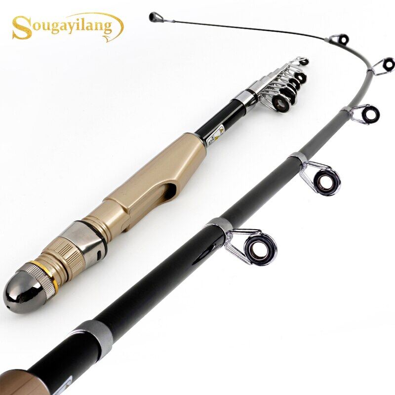 Sougayilang New Mini Winter Ice Fishing Rod Super light Portable Telescoping Fishing Rod Lightweight Material Handle Travel Fishing Rod