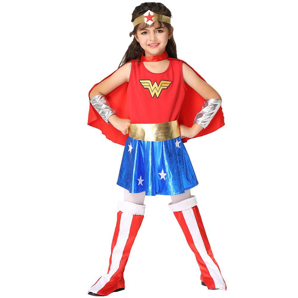 RIGO Costume Kids DC Wonder Woman Deluxe Wonder Woman Costume For Girls