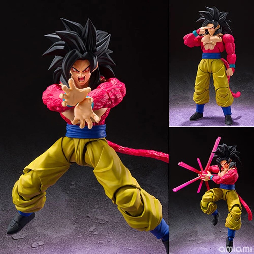 6"anime dragon ball z shf super saiyan 4 son goku action figure toy no box