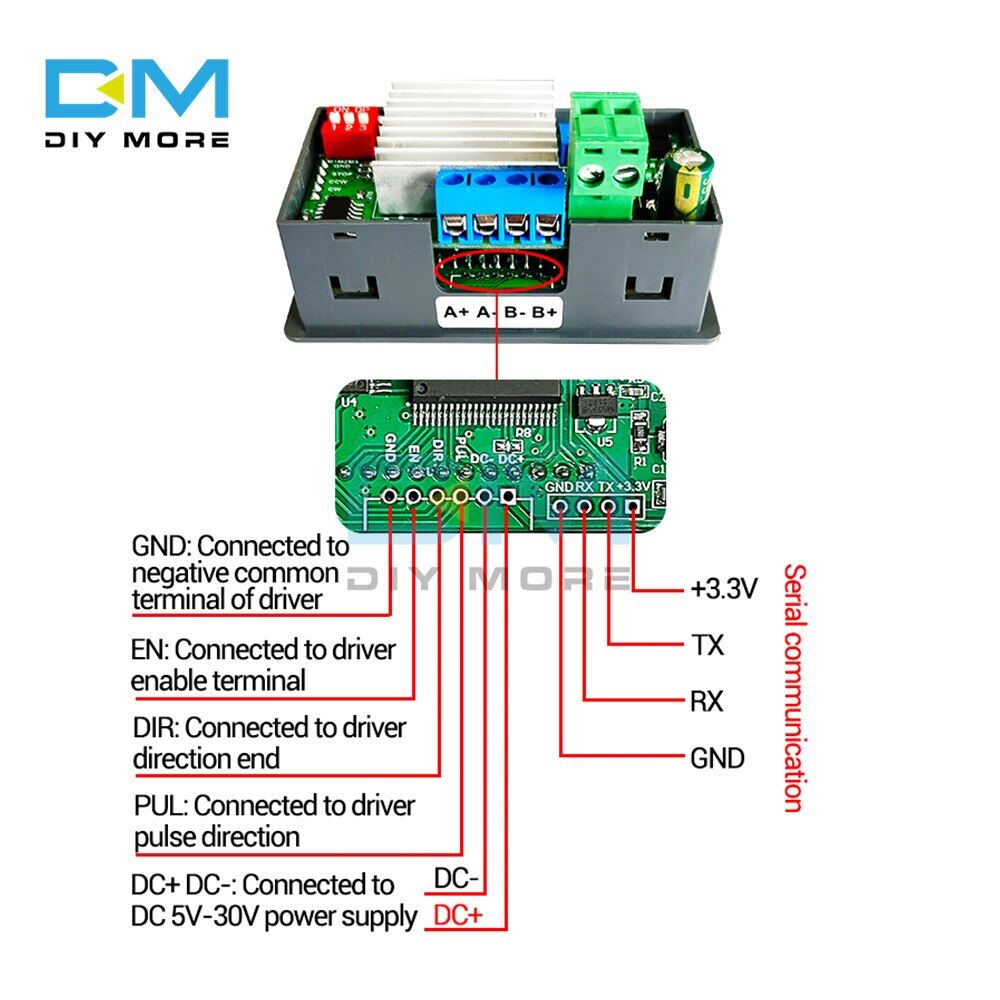 diymore ZK-SMC02 Tích Hợp Động Cơ Bước 42 57 Điều Khiển Tiến Và Lùi Góc Truyền Thông Nối Tiếp PLC Tốc Độ Xung