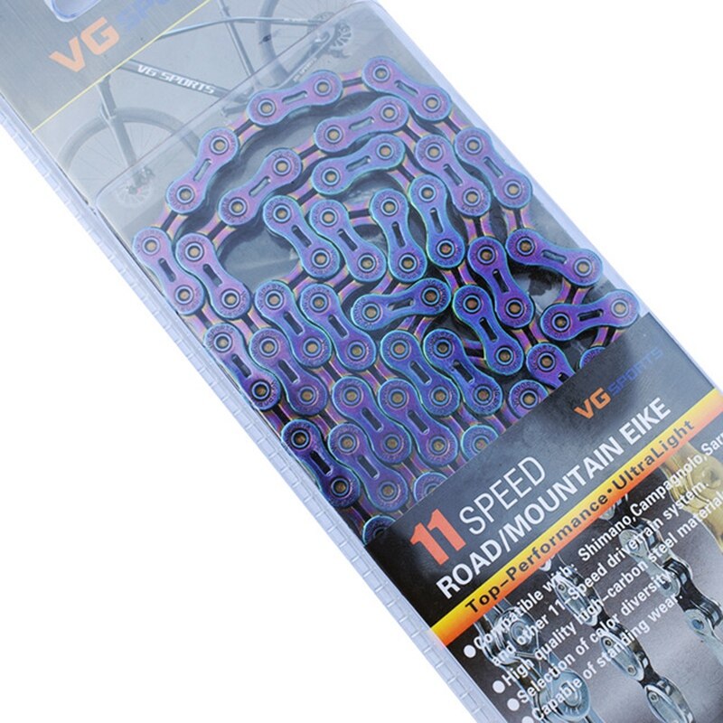 VG Sports 9//10//11 speed Bicycle chain Half hollow Colorf 116Links MTB bike chain