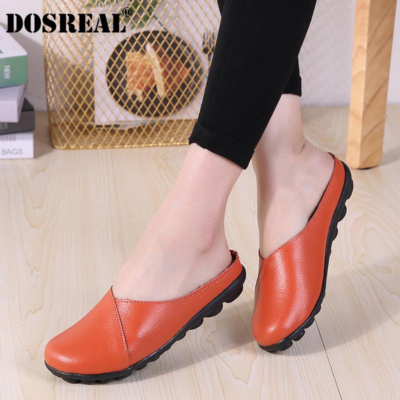 DOSREAL Women Flat Shoes Big Size 35-44 Leather Slip On Ballet Flats Korean  Trendy Jelly Shoes Loafers For Women | Lazada