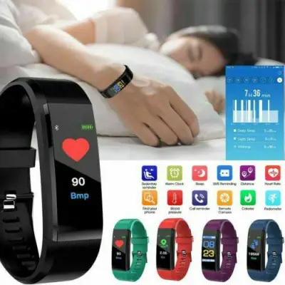 Bluetooth Smart Bracelet Wristband Sport Watch Heart Rate Blood Pressure Monitor