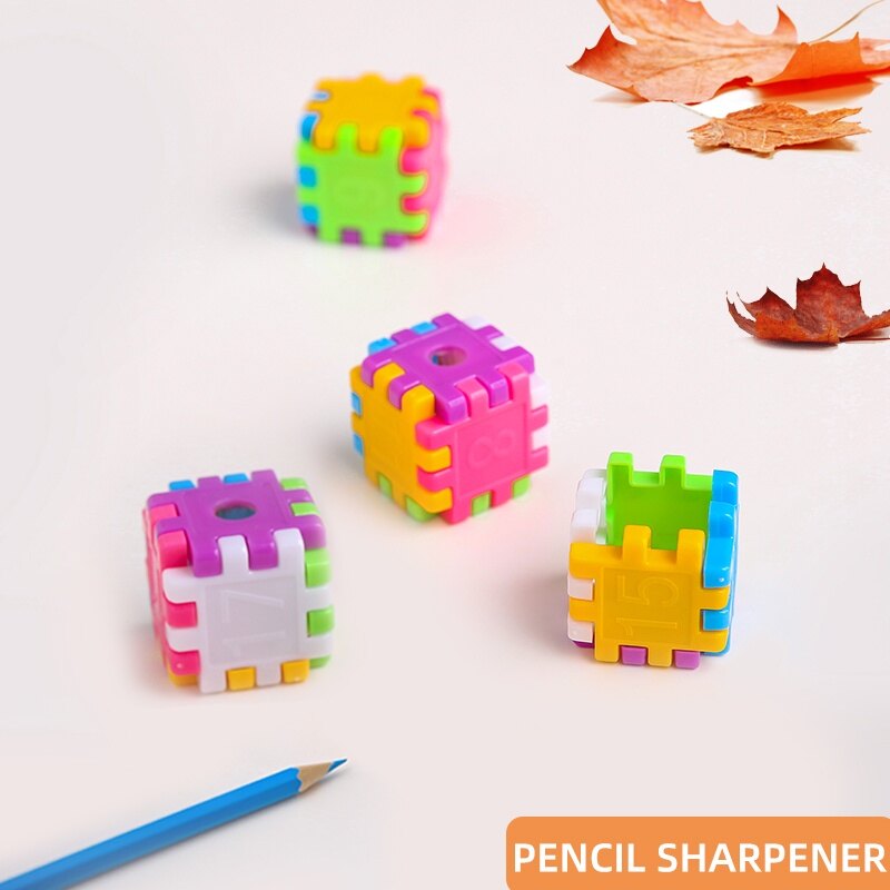 1 KHỐI Rubik Dễ Thương Ngẫu Nhiên Quà Tặng Giải Thưởng Cho Sinh Viên Gọt Bút Chì Đồ Dùng Học Tập