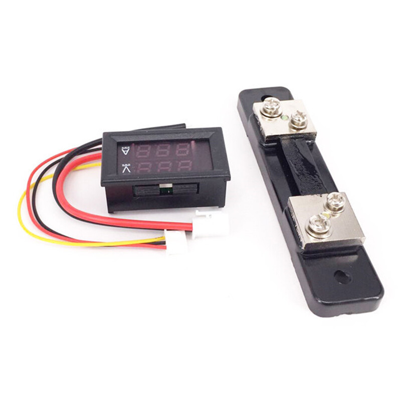 2PCS Digital Voltmeter Ammeter DC 0-100V 10A 50A 100A Dual Display Voltage Detector Current Meter Panel Amp Volt Gauge