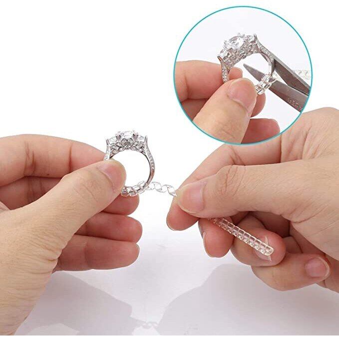 Trong suốt vô hình xoắn ốc dựa trên thước đo Nhẫn điều chỉnh bảo vệ chèn giảm tốc thay đổi kích thước cho dụng cụ làm trang sức