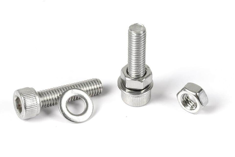 NINDEJIN Bộ Bu Lông Và Đai Ốc Đầu Lỗ Lục Giác Có Vòng Đệm Trơn Vít Lục Giác Bằng Thép Không Gỉ 304 Đai Ốc M3 M4 M5 M6 M8
