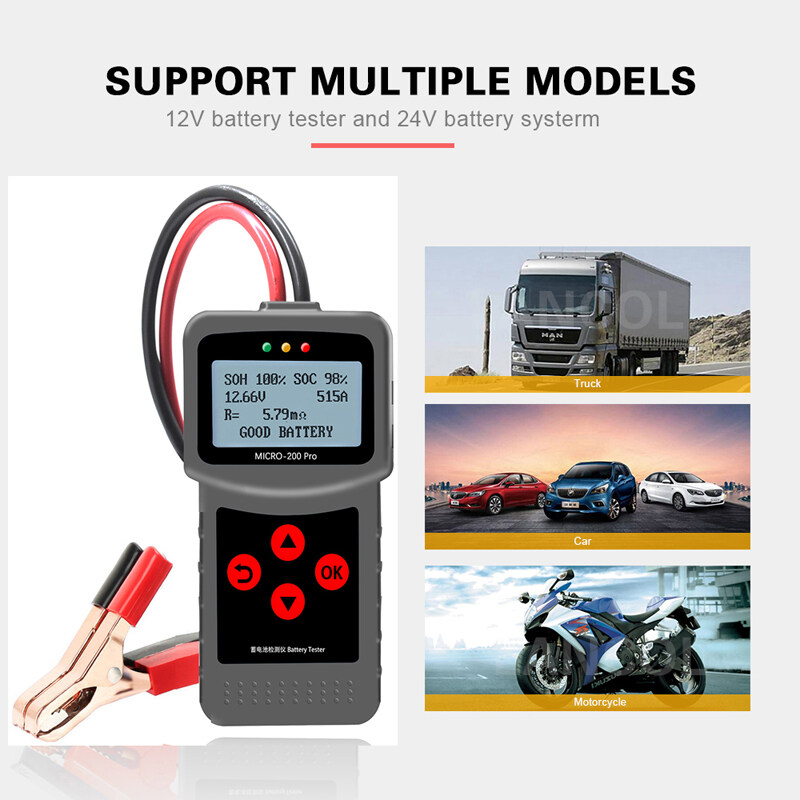 LANCOL 12V Digital Car Battery Tester Automotive Battery Analyzer USB for print