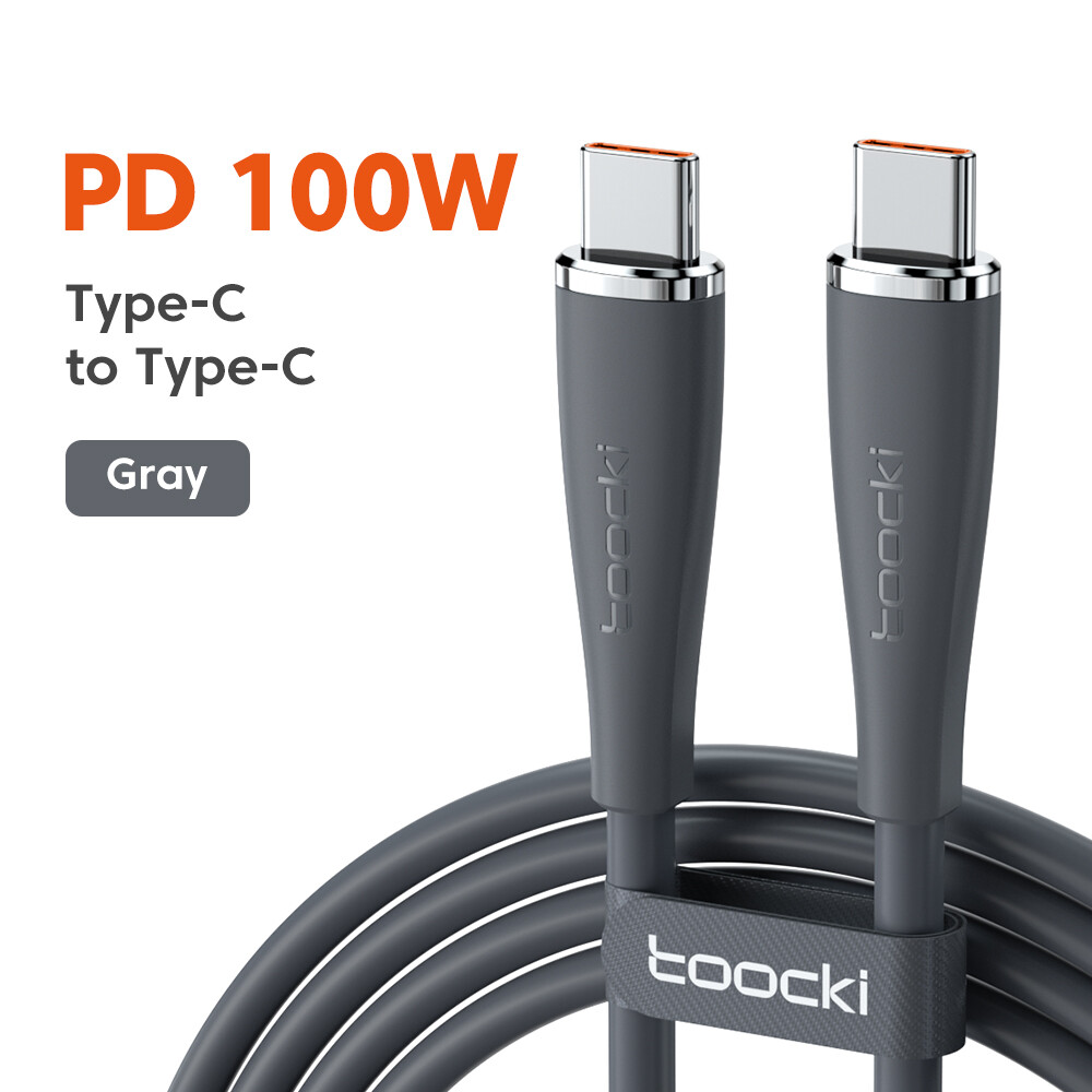 Toocki 100w usb c to usb c cable 5a pd fast charging charger cable data cord for macbook huawei xiaomi poco samsung type c cable