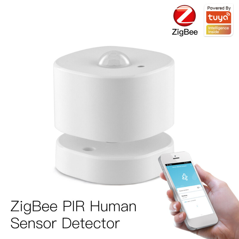 E Life Smart Store Tuya Zigbee 3.0 Human Body Mini PIR Motion Sensor Smart Life APP Wireless Remote Monitor Alarm Push History Records Tracking Mini Infrared Human Body Movement Detector 150° Works With ZigBee Gateway