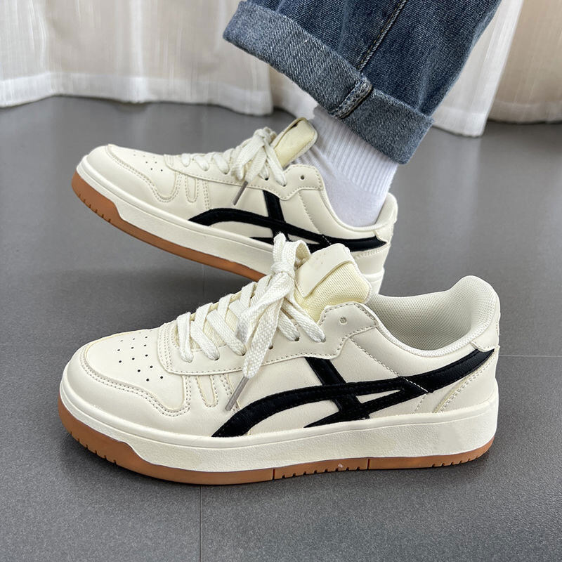  MINGSHENG  Cream vintage little white shoe woman INS College Harbor Style Single Shoes Trendy breathable German training shoes college style high value 
