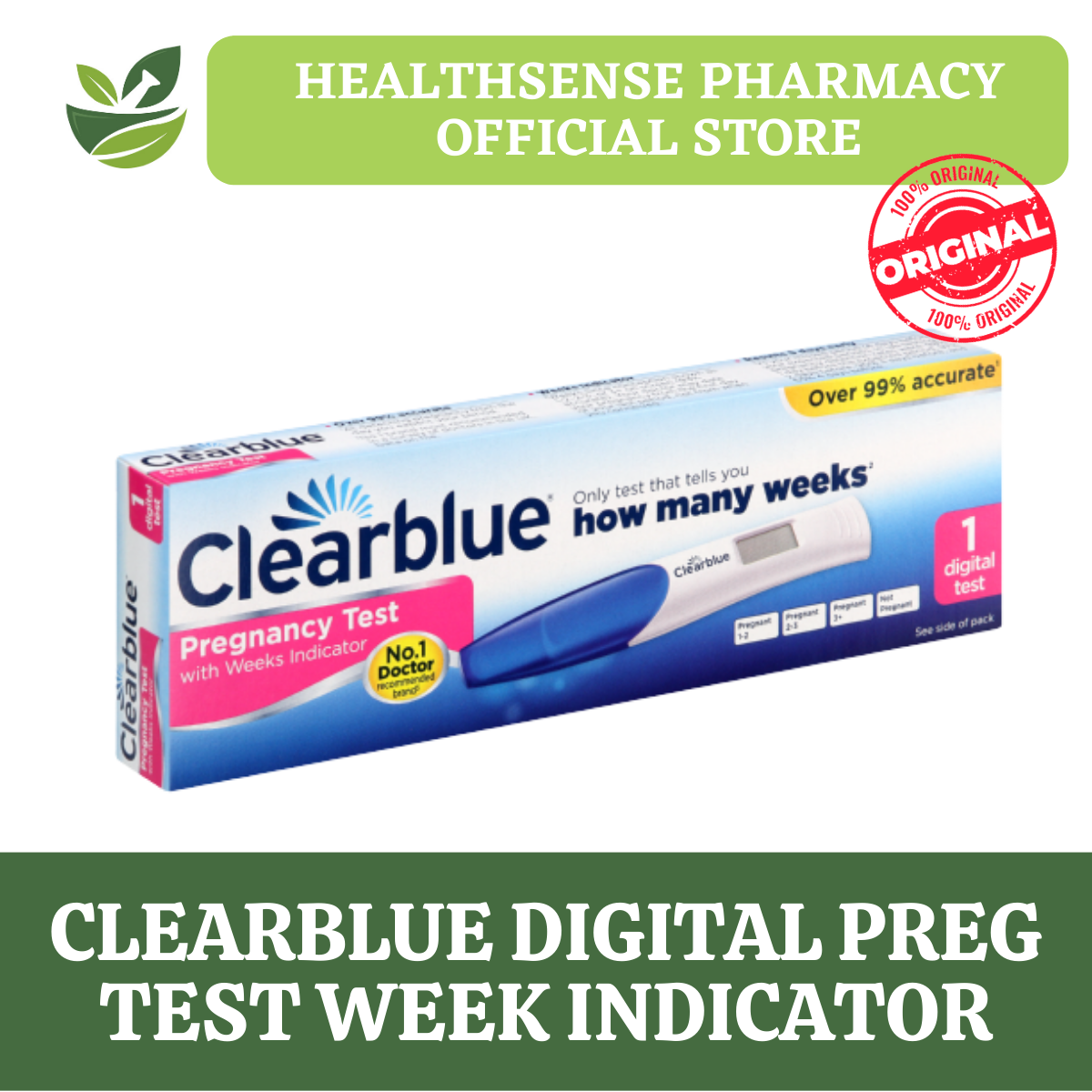 CLEARBLUE Digital Pregnancy Test Kit With Week Indicator 1's Lazada CLEARBLUE Digital Pregnancy Test Kit With Week Indicator 1's Lazada