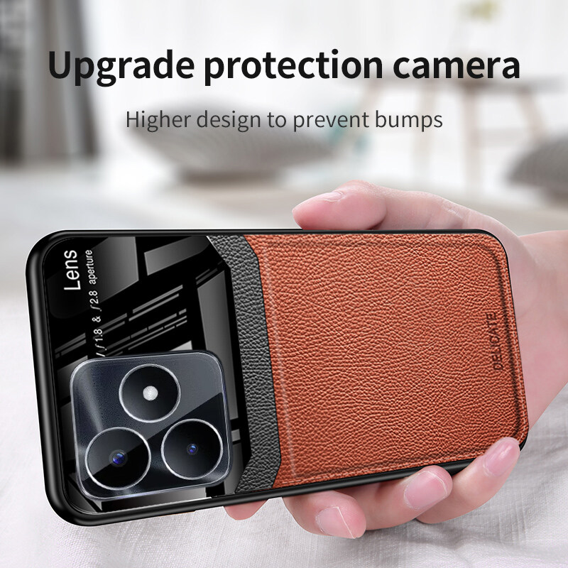 Ốp điện thoại Cho Realme C53 C55 Cover Quay Lại Thời Trang Cứng Chống Sốc gương chiếu hậu màng bảo vệ Da Cho Realme C53 C55 Ốp điện thoại