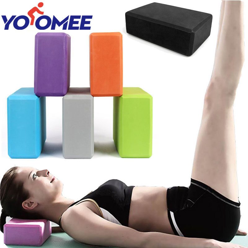 Yoga Pilates Foam Block Brick Stretching Aid Sport Accessories Light Blue 2Pcs 