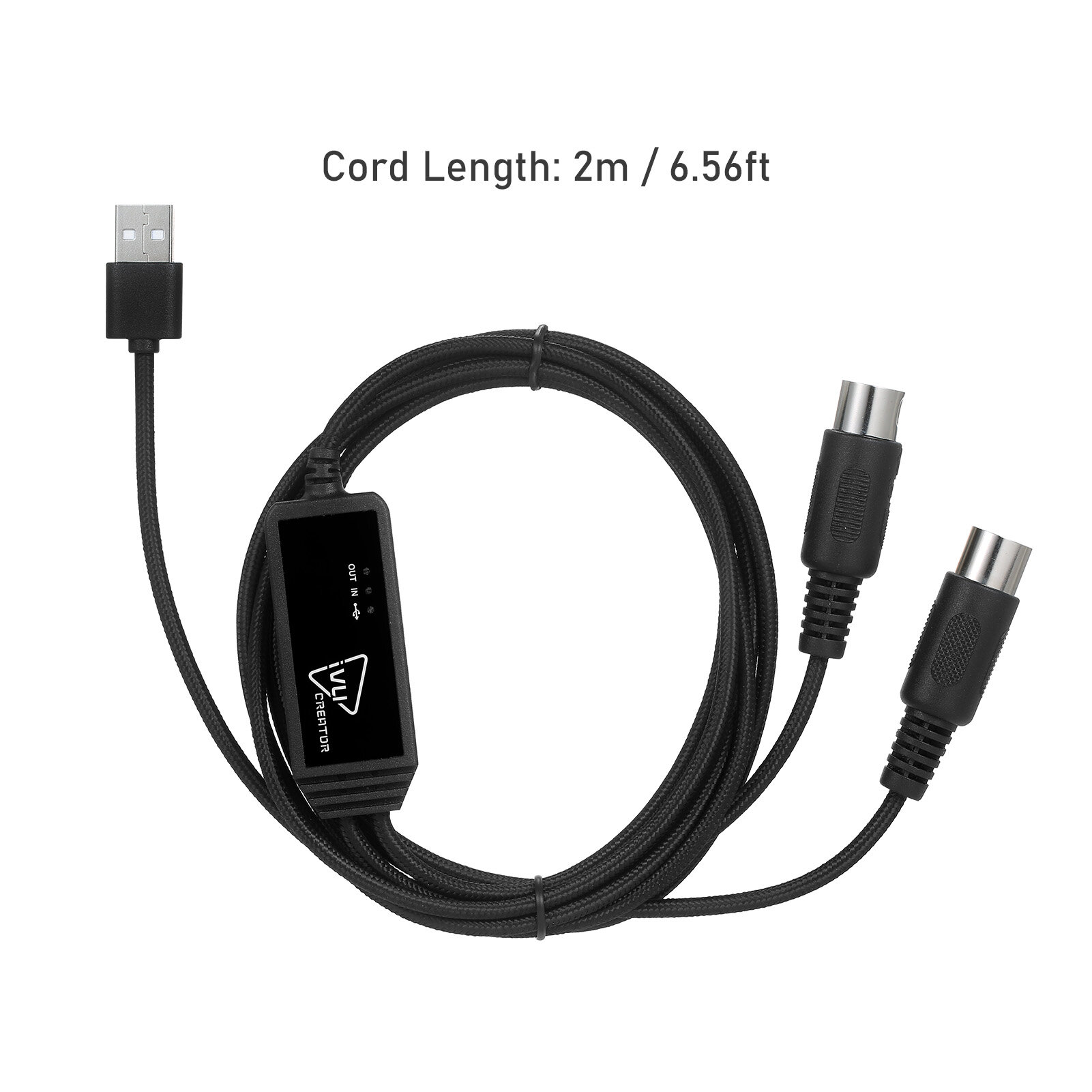 IVU CREATOR Cáp MIDI Thông Dụng Bộ Chuyển Đổi Cáp MIDI Sang USB 5 Chân Tương Thích Với Nhiều Hệ Điều Hành