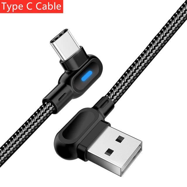 90 degreeusb usb type cwithlight elbow cablecharging data cord1311xiaomi phone