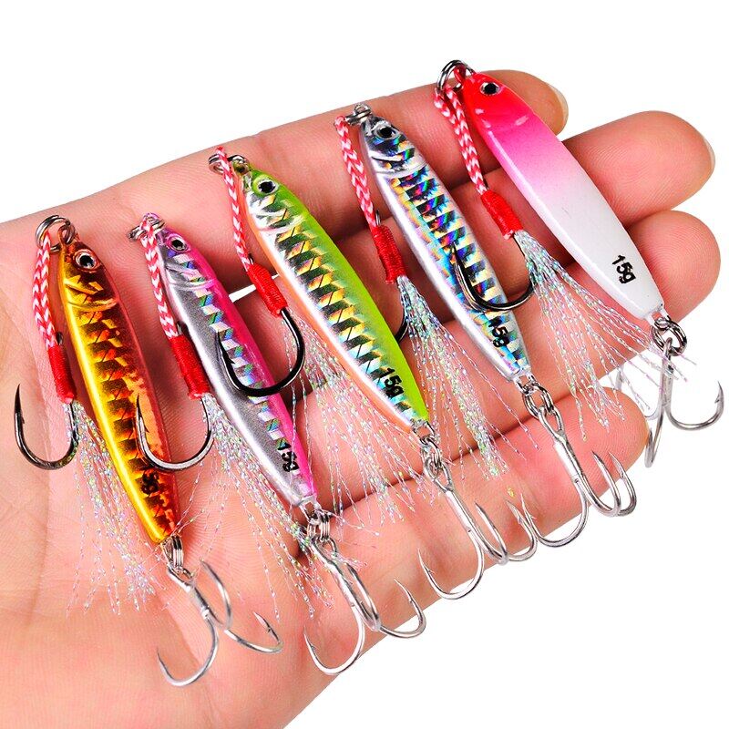 PROBEROS 1PC Metal Casting Jig Spoon Fishing Lure 15g-20g-30g Jigging Lead Fish Bait Sea Bass Artificial Bait Fishing Tackle