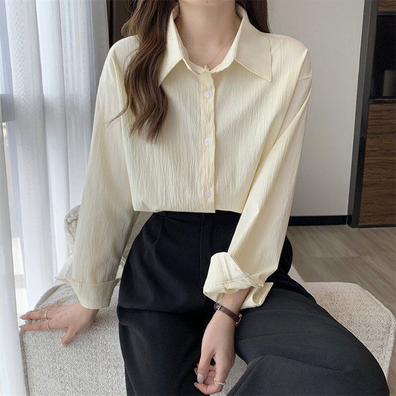 GW Women's shirt white cotton long-sleeved shirt, sun protection jacket, professional wear, commuting to work, office, team business uniform newstyle popular 2024
