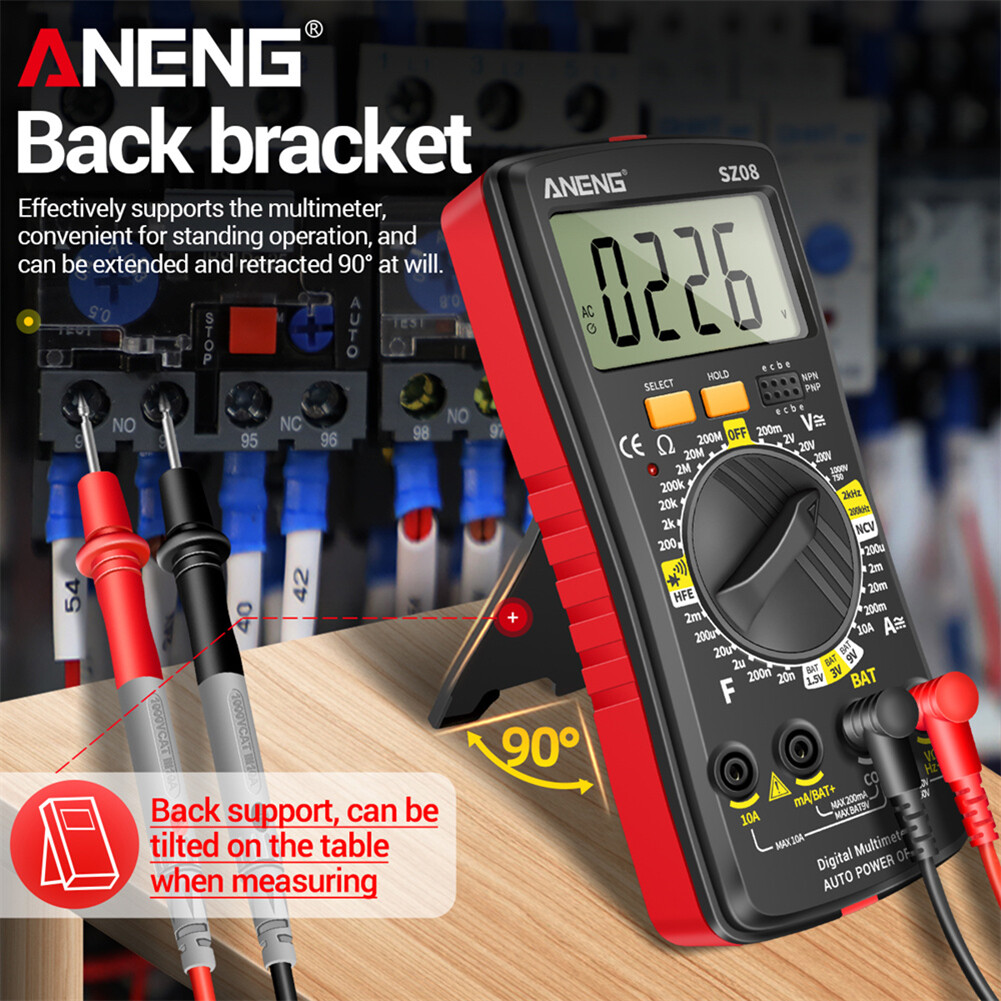ANENG SZ08 LCD Diode NCV Tester Meter 2000 Counts Split Digital Multimeter